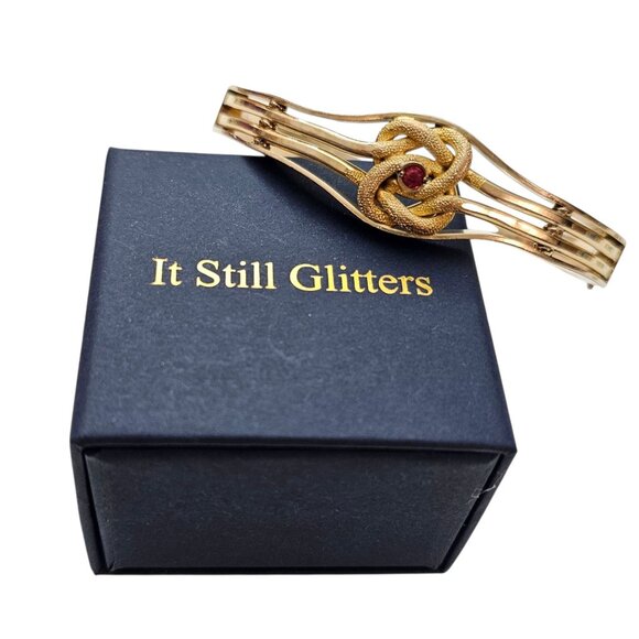 Cam And Co. Gold Filled Celtic Knot Design Hinged Bracelet, Signed - Picture 4 of 16